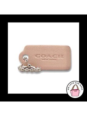 1.25" X-Small COACH NEW YORK Pink Leather Nickel Fob Bag Charm Keychain Hang Tag